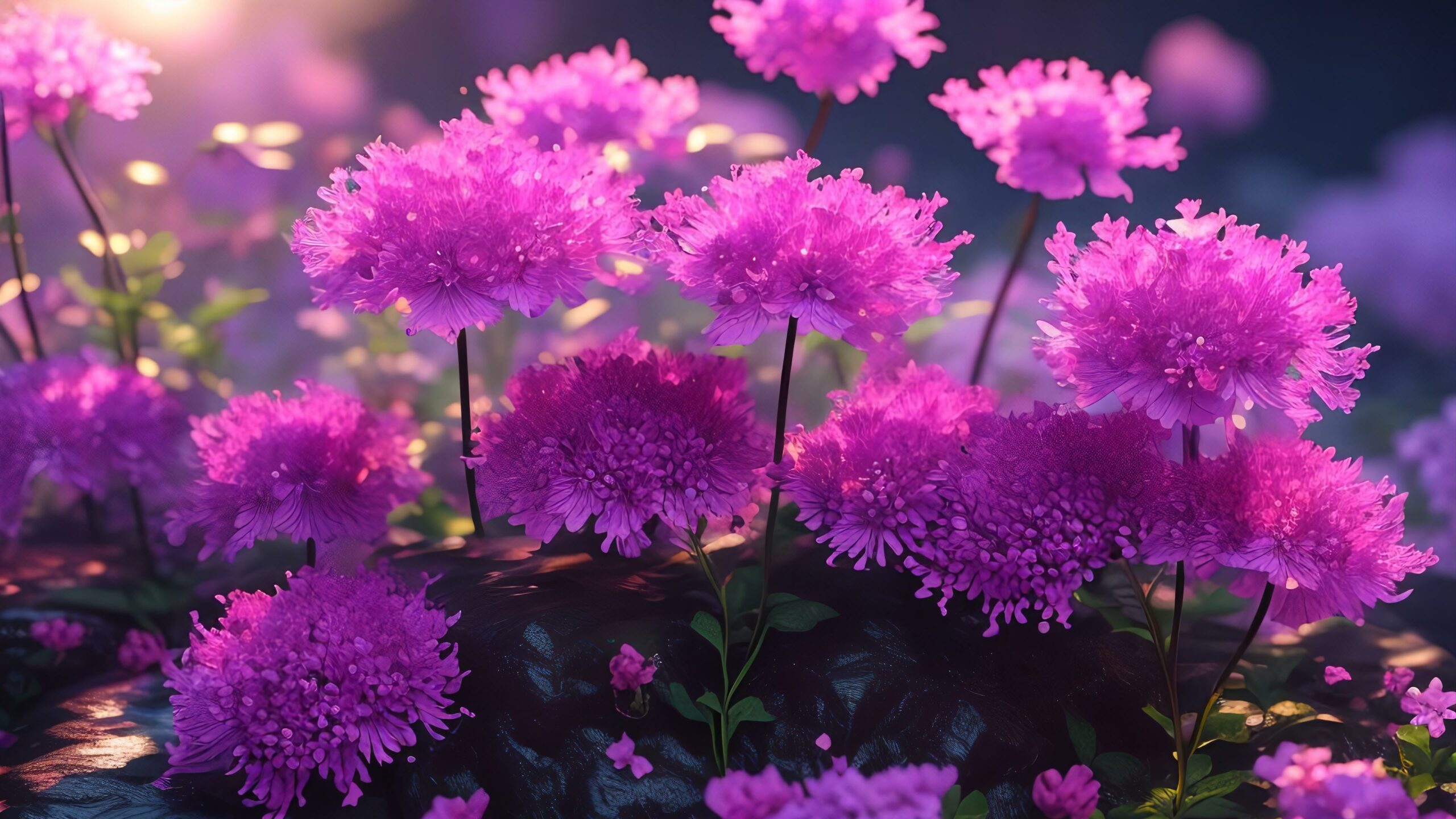 Обои букет фиолетовых цветов, которые 4K, FullHD 1920x1080 - Скачать 16:9